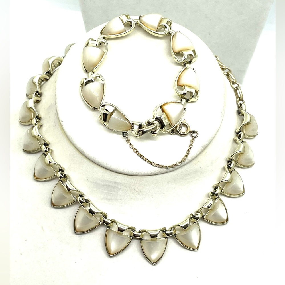 Vintage CORO Moon Glow Necklace & Earrings
